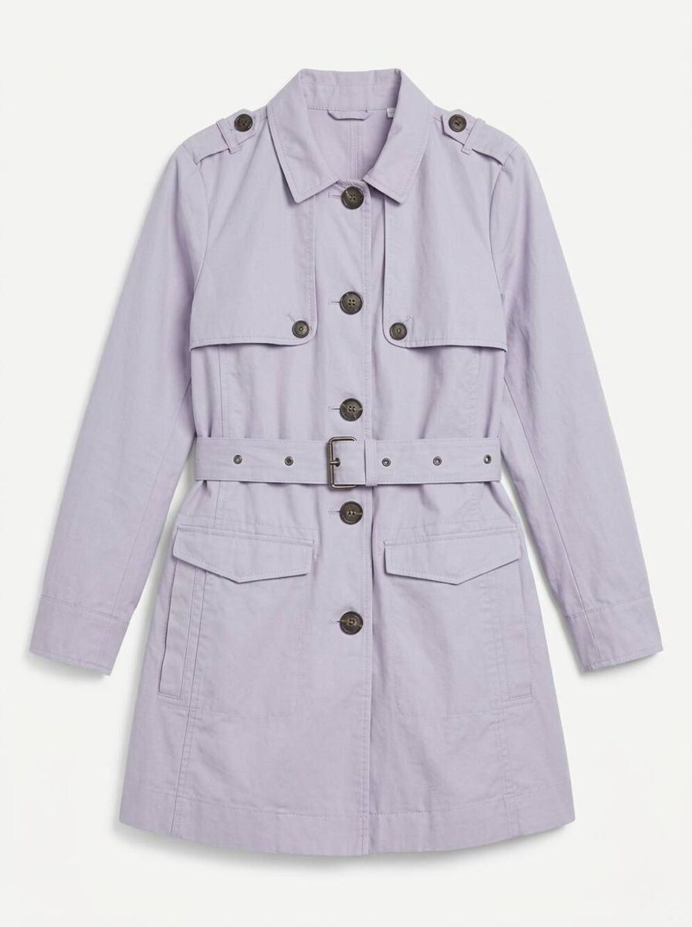 ☔️🔸️Cabi Slate Blue Tanner Lightweight Linen Blend Belted Trench Jacket Large